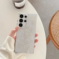 Details der transparenten Samsung-Hülle mit glitzernden Sternen und Herzen aus Silber-Strass - Galvanisierter Rahmen-Strass Stern Herz / Samsung A16