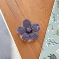 Detail of purple 3D flower phone socket with stone texture and transparent base - Cherry Blossom Socket - Ink Style - Mauve