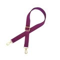 Adjustable dark purple cotton canvas strap with gold swivel hooks for crossbody bags - Purple