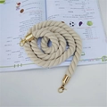 Bandoulière en coton tressé beige avec mousquetons dorés en forme de spirale - Beige