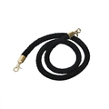 Bandoulière en corde tressée noire avec mousquetons dorés brillants pour sacs à main chic - Noir