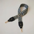 Adjustable snake print bag strap with gold hardware and black leather ends - Snake Pattern Black