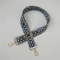 Bandoulière réglable imprimé serpent pour sacs à main avec boucles dorées - Gris