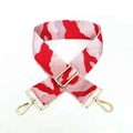 Adjustable 5cm wide camouflage shoulder strap in red and pink with gold metal buckles - Camouflage Pink Red