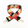 Adjustable 5cm wide shoulder strap with red blue and gold camo glitter pattern - Camouflage Orange Red