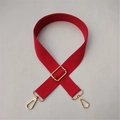 Correa de lona roja ajustable con hebillas de metal dorado para bolsos de mujer - Rojo