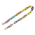Detail of colorful acrylic chain strap with gold metal lobster clasps for handbags - 60CM / Colorful
