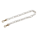 Close-up of white acrylic chain strap with gold lobster clasps for handbags - 60CM / White