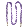 Macro detail of lavender acrylic chain link with gold metal lobster clasps for bags - 100cm / Deep purple
