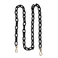 Detail of chunky black acrylic bag chain with durable gold lobster clasps and thick links - 100cm / Black