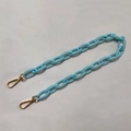 Close-up of light blue acrylic chain strap with gold metal lobster clasps for handbags - 60CM / Light Blue