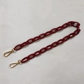 Macro shot of dark red acrylic chunky chain strap with gold metal lobster clasps - 60CM / Burgundy