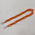 Macro shot of bright orange resin chain strap with gold lobster clasps for handbags - 60CM / Orange