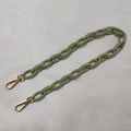 Detail of pea green acrylic bag chain with polished gold lobster clasps for bags - 60CM / Matcha Green