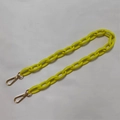 Close-up of bright yellow acrylic chain strap with gold-tone lobster clasps for bags - 60CM / Bright Yellow