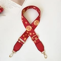 Tracolla rossa regolabile stile etnico con motivi a stelle dorate e fibbie - Rosso
