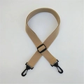 Adjustable khaki canvas shoulder strap with swivel spring hooks for crossbody bags - Khaki