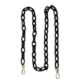 Acrylic thick black bag chain strap with golden metal lobster clasps for handbags - 100cm / Black