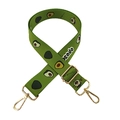 Verstelbare avocadogroene brede crossbody riem met cartoonpatronen en gouden haken - Groen Cartoon
