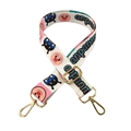 Adjustable wide strap for crossbody bag with colorful cartoon patterns and gold metal buckles - White Cartoon