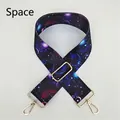 Verstellbarer breiter Taschenriemen mit blauem Kosmos-Sternen- und Planeten-Print - Universum Muster Stil