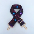 Bandoulière réglable en nylon avec motif galaxie coloré et mousquetons dorés en métal - Cosmos (Boucle Dorée)