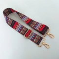 Ethnic style colorful bag strap with geometric patterns and golden metal lobster clasps - Style 3