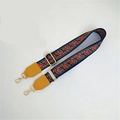 Ethnic style colorful woven handbag strap with yellow leather ends and gold metal hooks - Dandelion Yellow / Silver Clasp