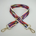 Ethnic style colorful braided shoulder strap with geometric patterns and gold metal hooks - No. 5 Contrast White Edge Colorful Cloud