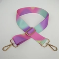 Adjustable colorful gradient replacement bag strap with gold metal lobster clasps - No. 7 Contrast Pink Ribbon