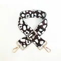 Adjustable leopard print wide shoulder strap with light gold metal lobster clasps - Silver Clasp / No.14 Light Coffee