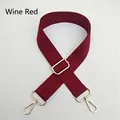Adjustable burgundy cotton shoulder strap with gold metal buckles for cross-body bags - Burgundy
