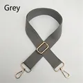 Adjustable gray cotton shoulder strap with gold metal lobster clasps for handbags - Gray