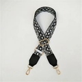 Adjustable wide replacement bag strap with grey python pattern and gold hardware - Snake Pattern Black / Silver Clasp