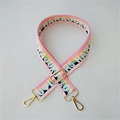 Verstelbare roze katoenen schouderband met HARAJUKU-letters en gouden clips - Letter Stijl