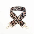 Adjustable leopard print bag strap with brown pattern and golden metal lobster clips - Light Coffee
