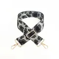 Adjustable leopard print bag strap in grey and white with gold metal lobster clasps - No.10 Dark Gray