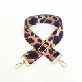 Adjustable leopard print purse strap in purple and black with gold metal hooks - No.20 Purple