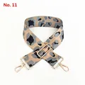 Adjustable wide leopard print bag strap with gold metal buckles for cross-body bags - No.11 Light Gray