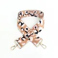 Adjustable leopard print bag strap with gold metal hooks for women shoulder bags - No.18 Pink