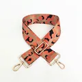 Adjustable leopard print wide shoulder strap with gold hardware for crossbody bags - No.7 Orange