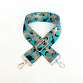 Adjustable leopard print bag strap in green and brown with gold metal buckles - No.4 Emerald Green