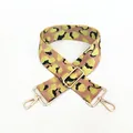 Adjustable leopard print bag strap with golden metal hooks for crossbody bags - No. 9 Yellow