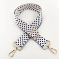 Adjustable wide replacement strap with blue woven star pattern and gold metal hooks - Silver Buckle/Star Pattern / Blue A