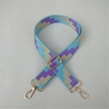Adjustable sky blue and purple pixel pattern bag strap with gold metal hooks - Light Blue 2 With Silver Buckle