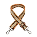 Adjustable leopard print bag strap with orange and blue accents and gold metallic thread - Orange Gunmetal Buckle