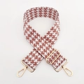 Detail eines verdickten Houndstooth-Webbands mit verstellbarer Goldschnalle und Karabiner - Nr. 16 Tiefes Lotosrosa