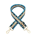 Adjustable leopard print bag strap with golden thread and metal lobster clasps - Blue Gold Buckle