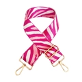 Verstellbarer rosa-weißer Zebra-Ersatzgurt mit goldenen Haken für Schultertaschen - Silberverschluss / Rosarot-Rosaweiß