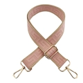 Adjustable pink and beige crossbody bag strap with geometric patterns and gold clips - Silver Clasp / Pink